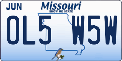 MO license plate OL5W5W