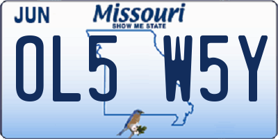 MO license plate OL5W5Y