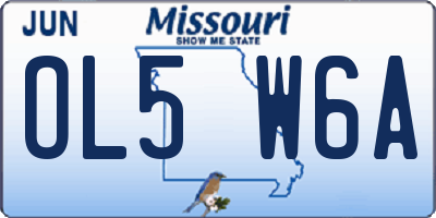 MO license plate OL5W6A