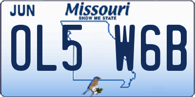MO license plate OL5W6B