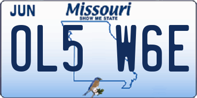 MO license plate OL5W6E