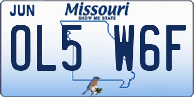 MO license plate OL5W6F