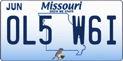 MO license plate OL5W6I