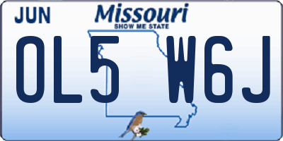MO license plate OL5W6J