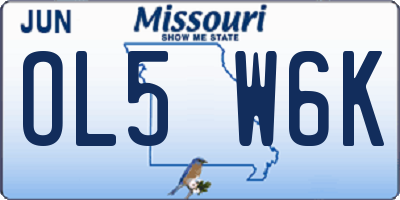 MO license plate OL5W6K