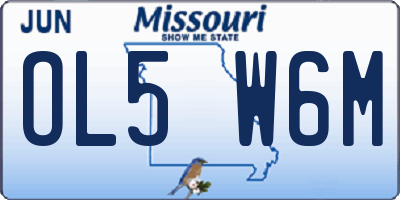 MO license plate OL5W6M