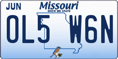 MO license plate OL5W6N