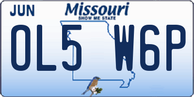 MO license plate OL5W6P