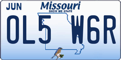 MO license plate OL5W6R