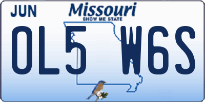 MO license plate OL5W6S
