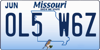 MO license plate OL5W6Z