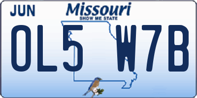 MO license plate OL5W7B