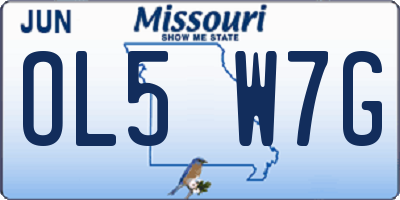 MO license plate OL5W7G