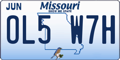 MO license plate OL5W7H