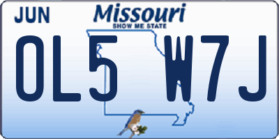 MO license plate OL5W7J