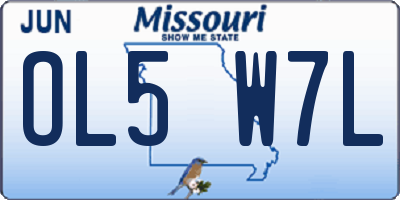 MO license plate OL5W7L