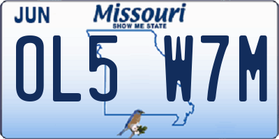 MO license plate OL5W7M