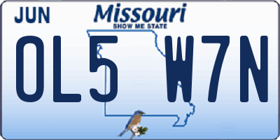 MO license plate OL5W7N