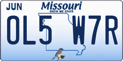 MO license plate OL5W7R