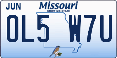 MO license plate OL5W7U