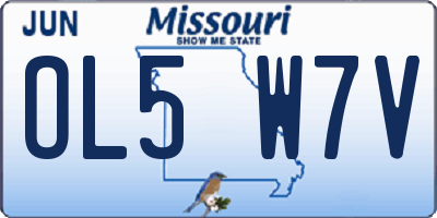 MO license plate OL5W7V