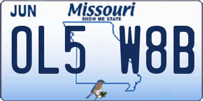 MO license plate OL5W8B