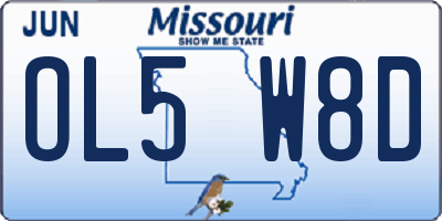MO license plate OL5W8D