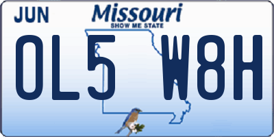 MO license plate OL5W8H