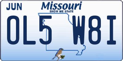 MO license plate OL5W8I