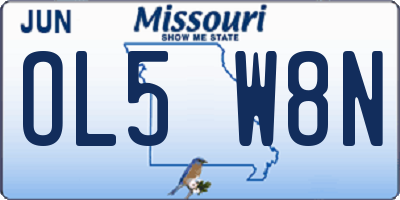 MO license plate OL5W8N