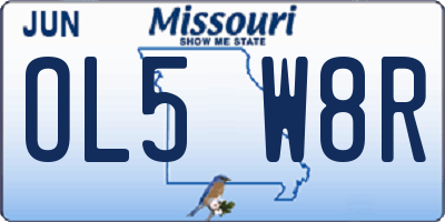 MO license plate OL5W8R