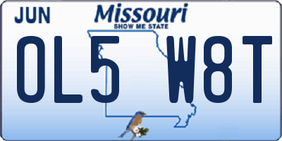 MO license plate OL5W8T