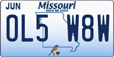 MO license plate OL5W8W