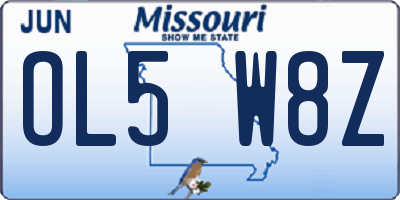 MO license plate OL5W8Z