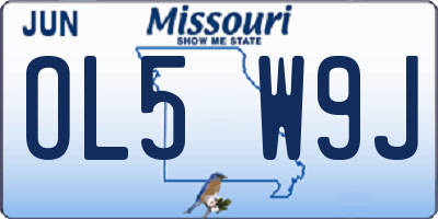 MO license plate OL5W9J