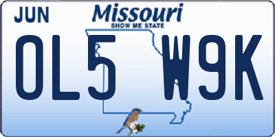 MO license plate OL5W9K