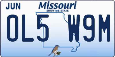 MO license plate OL5W9M