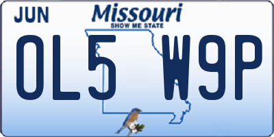 MO license plate OL5W9P