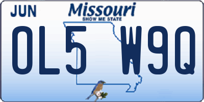 MO license plate OL5W9Q