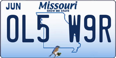 MO license plate OL5W9R