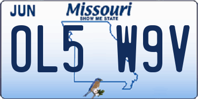 MO license plate OL5W9V