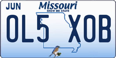 MO license plate OL5X0B