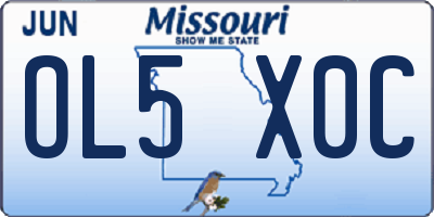 MO license plate OL5X0C