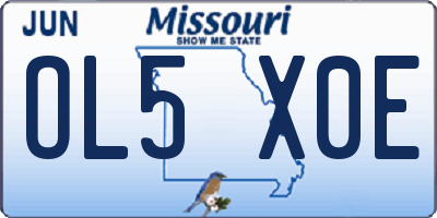MO license plate OL5X0E