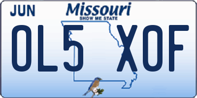 MO license plate OL5X0F