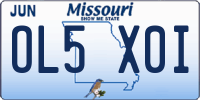 MO license plate OL5X0I