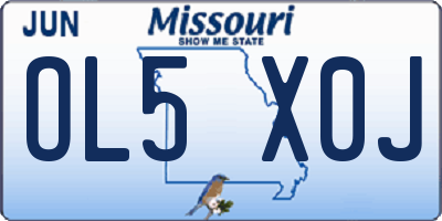 MO license plate OL5X0J
