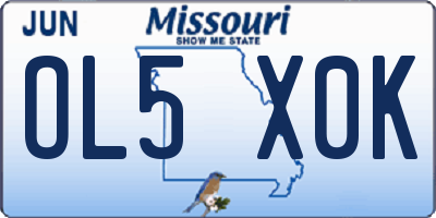 MO license plate OL5X0K
