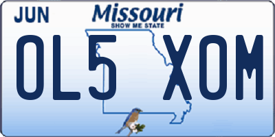 MO license plate OL5X0M