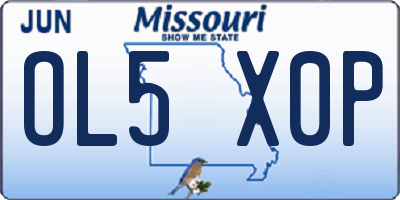 MO license plate OL5X0P